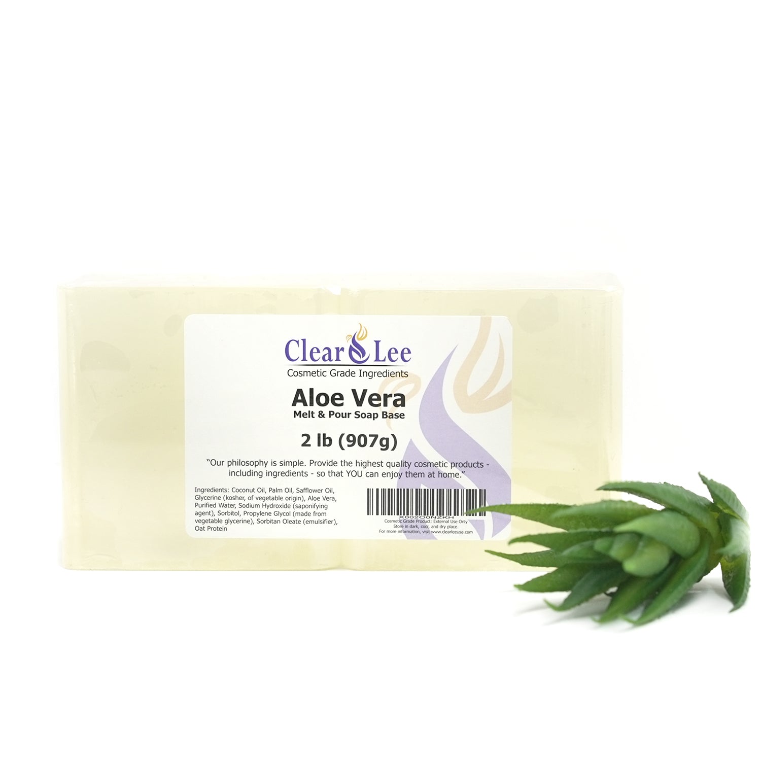Leela Organic Aloe Vera Melt and Pour Soap Base ,Net 500gm pack ( Highly  Premium Quality of Aloe Vera Soap Making Material ). (500 g) bathing soap