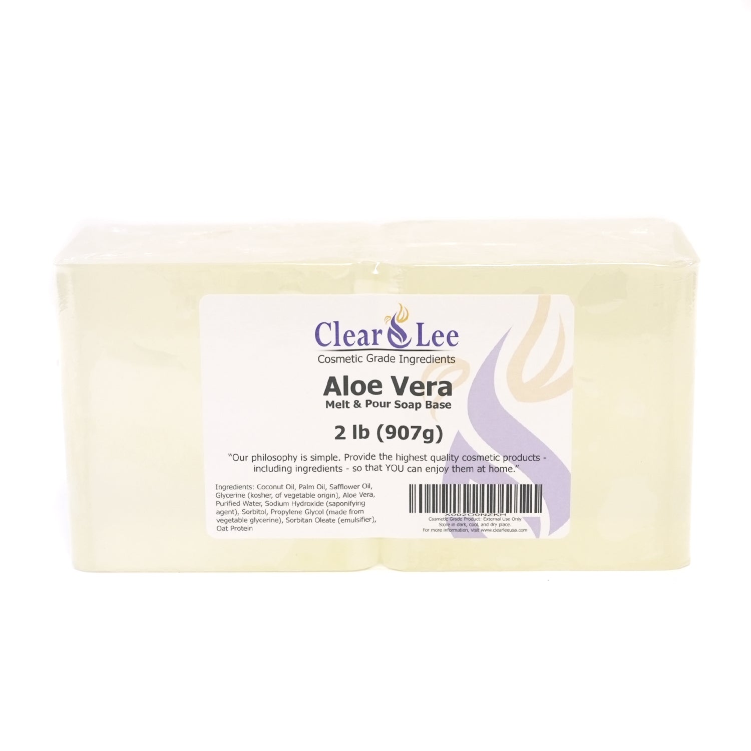 Aloe Vera Melt and Pour Soap Base 1 LB Block (454 grams)