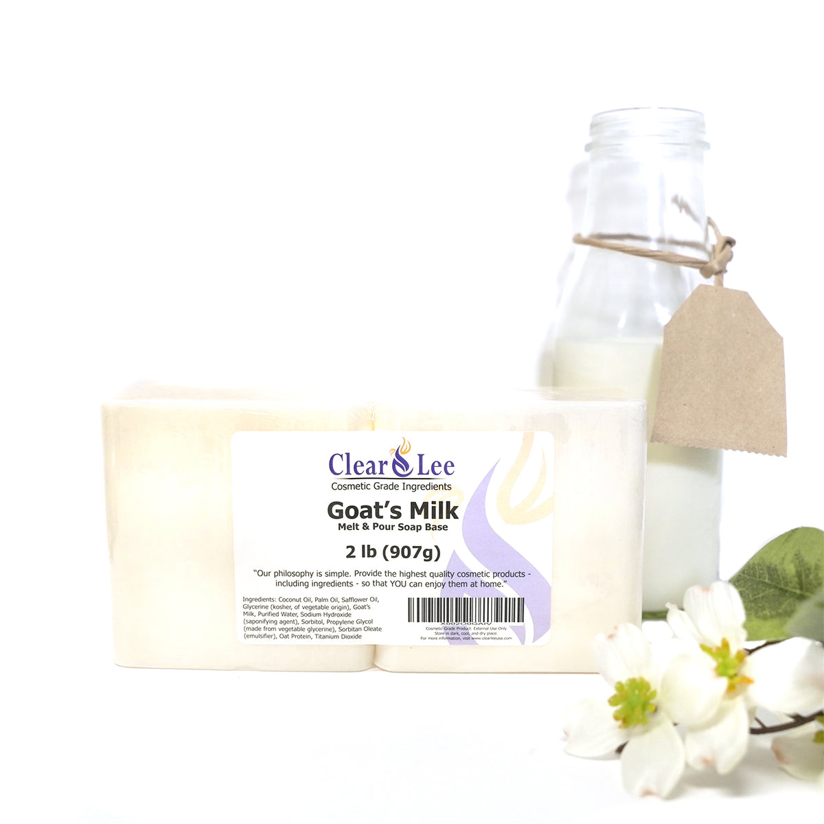 1 kg Glycerine Zeepbasis met geitenmelk, wit zonder SLS (smelten en gieten 1 kg Glycerine Zeepbasis met geitenmelk, wit zonder SLS (smelten en gieten