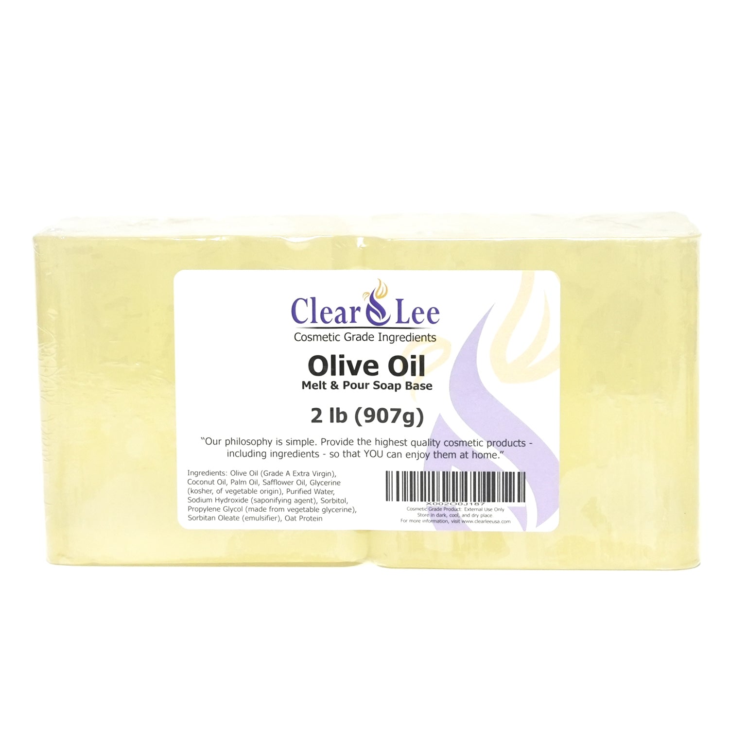 Primal Elements Clear Melt & Pour Soap Base - Olive Oil 10 Pound